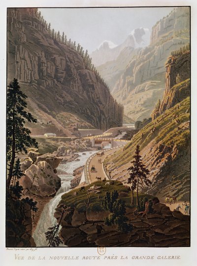 Vista del nuevo paso de Simplon, 1811 de Mathias Gabriel Lory